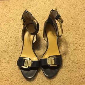 Nine West Navy wedge sandal.